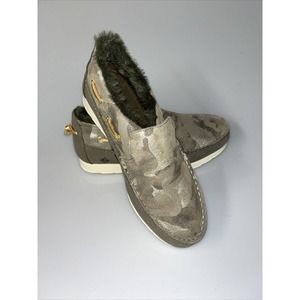 Sperry Size‎ 7.5 M MOC-SIDER Olive Leather Moccasin Loafers New Women's Shoes